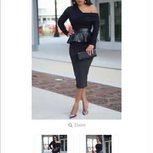 INCLINED SHOULDER PATCHWORK LEATHER DRESS